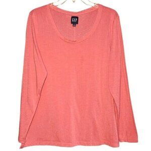 GAP Lightweight Long Sleeve Knit Top in Coral Pink Women’s L